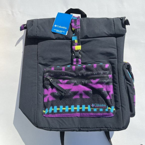 Columbia Handbags - Columbia Popo 22L Backpack Unisex Black Purple With Fleece NEW